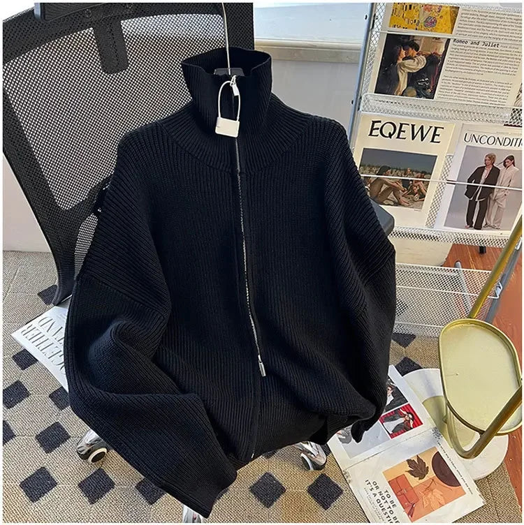 Cárdigan Hombre Punto Grueso - Chaqueta Cremallera Otoño Invierno Casual