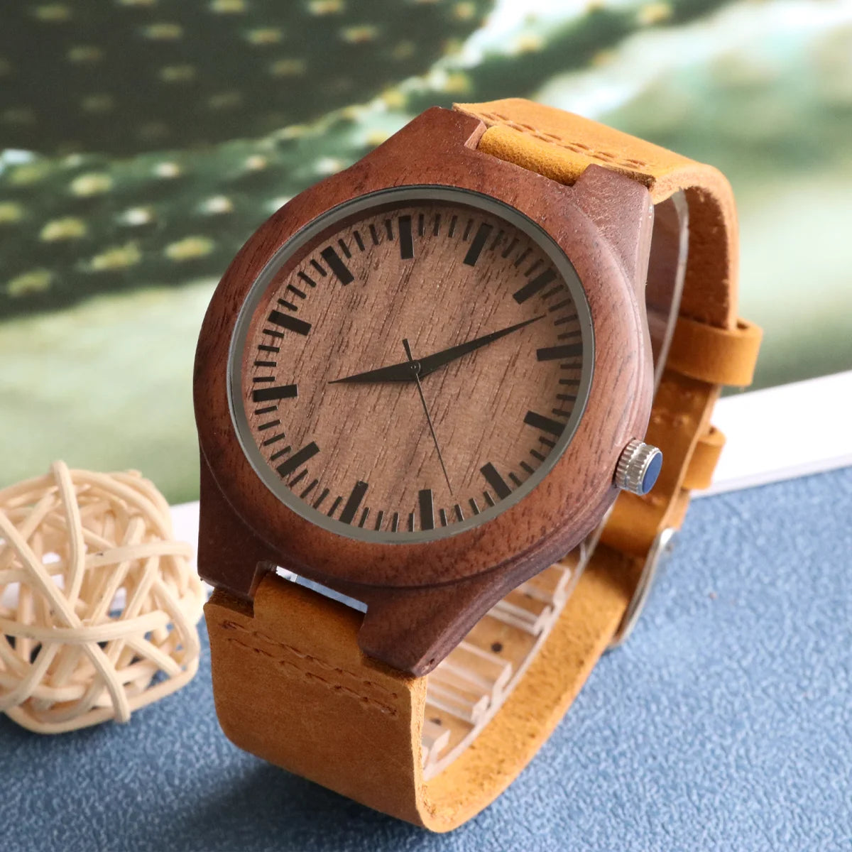 Reloj Madera Hombre y Mujer - Cuarzo Personalizable Unisex Ecológico