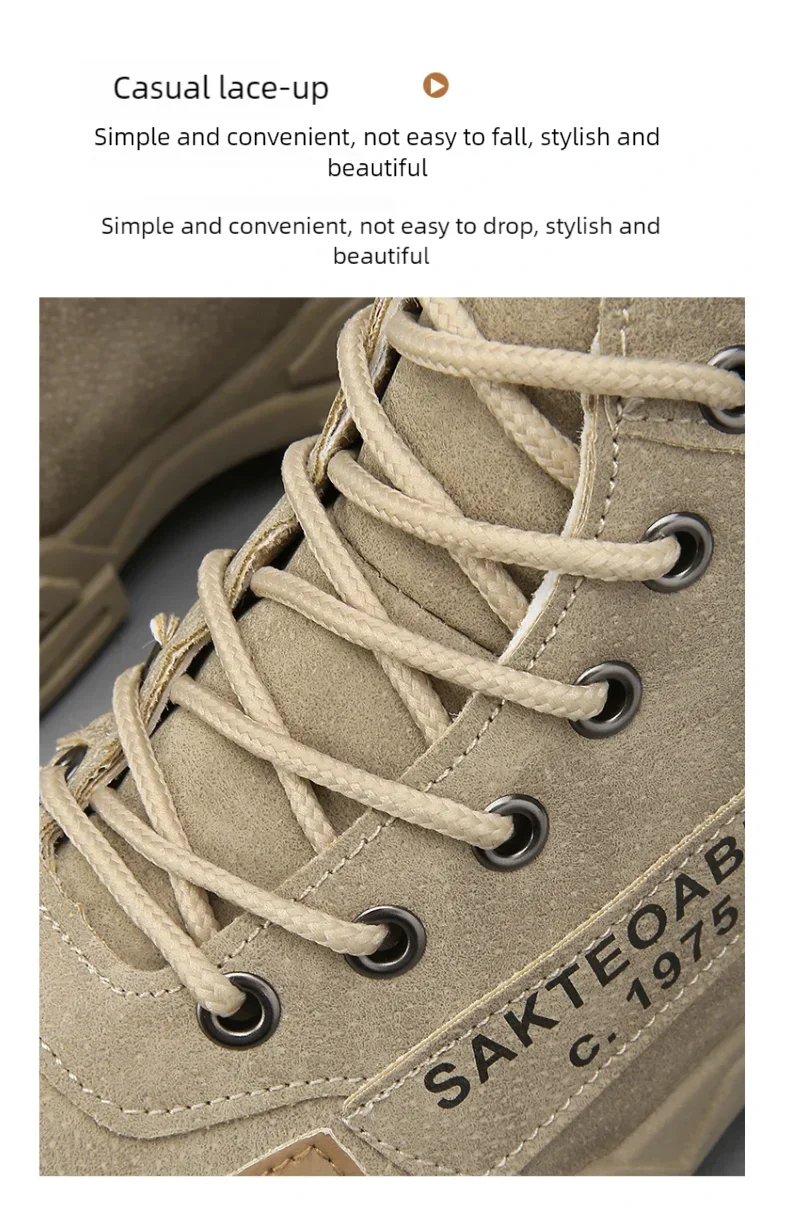 Botas Hombre Casual Suela Suave - Antideslizantes 4 Estaciones Trabajo Outdoor Estudiante Deportivas Fashion Youth Versátiles Trendy