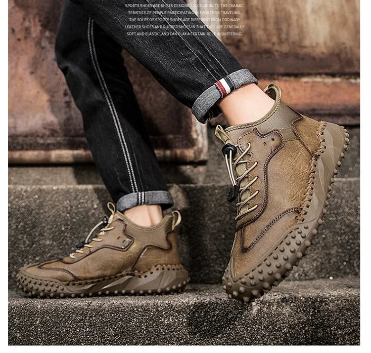 Botines Hombre Cuero Casual - Botas Tobillo Otoño Invierno Outdoor
