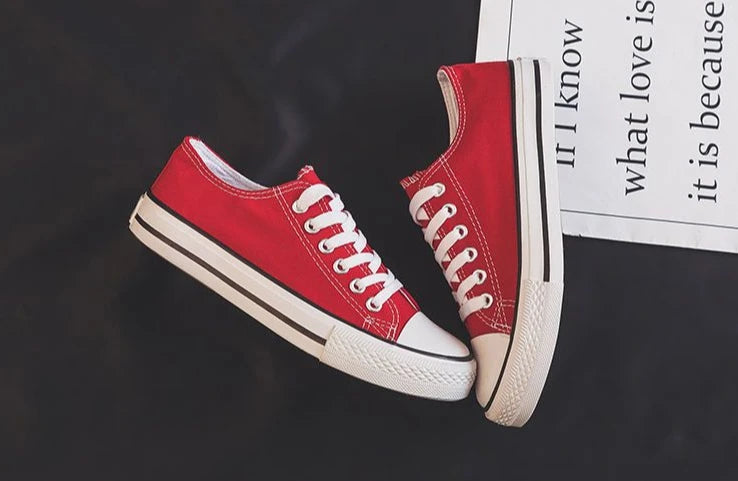 Zapatos Canvas Mujer Blancos - Zapatillas Planas Cordones Primavera 2025