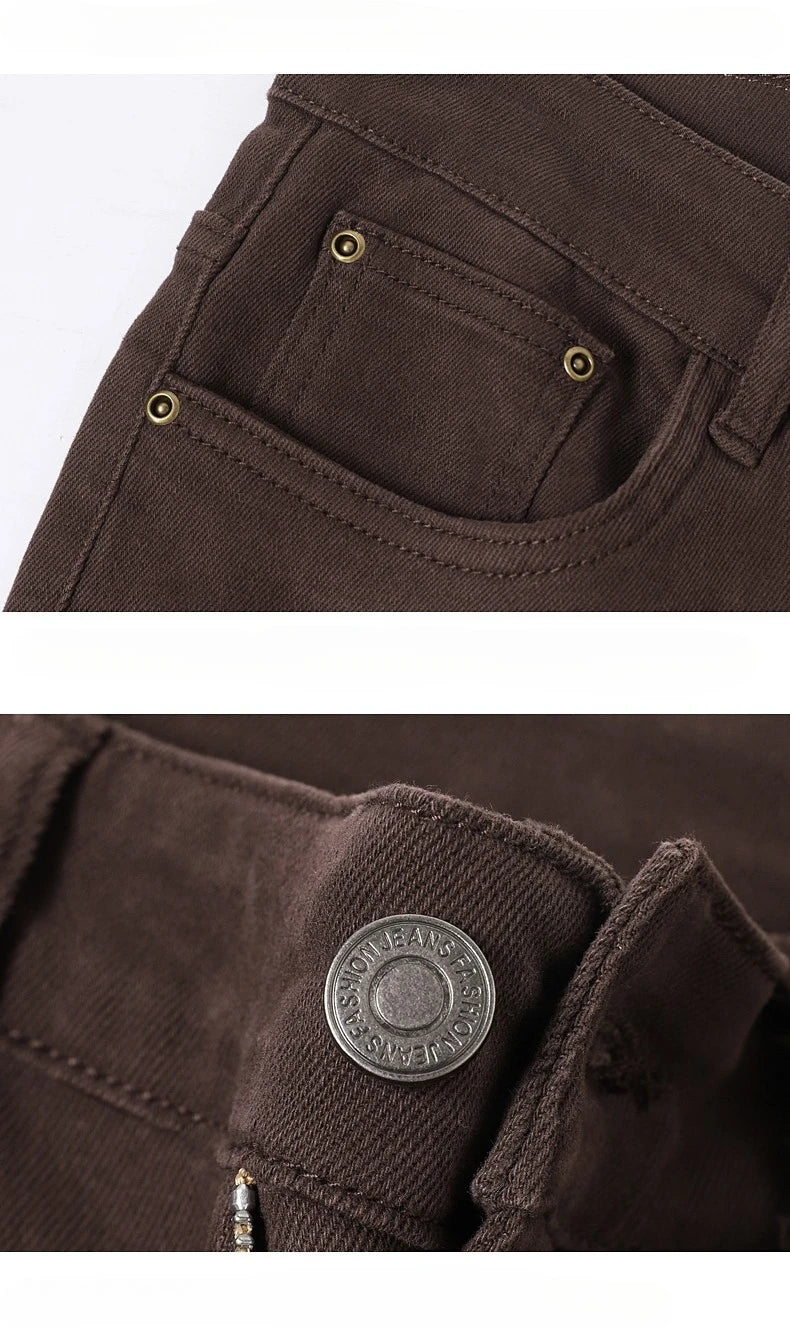 Vaqueros Hombre Business Casual Slim Fit - Pantalones Rectos Elegantes 6 Colores