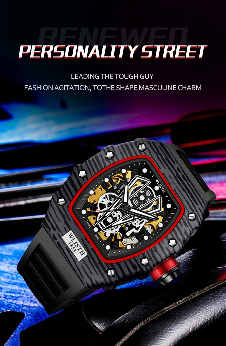 Reloj Mecánico Automático Barrel Type - Resistente al Agua Luminoso Business