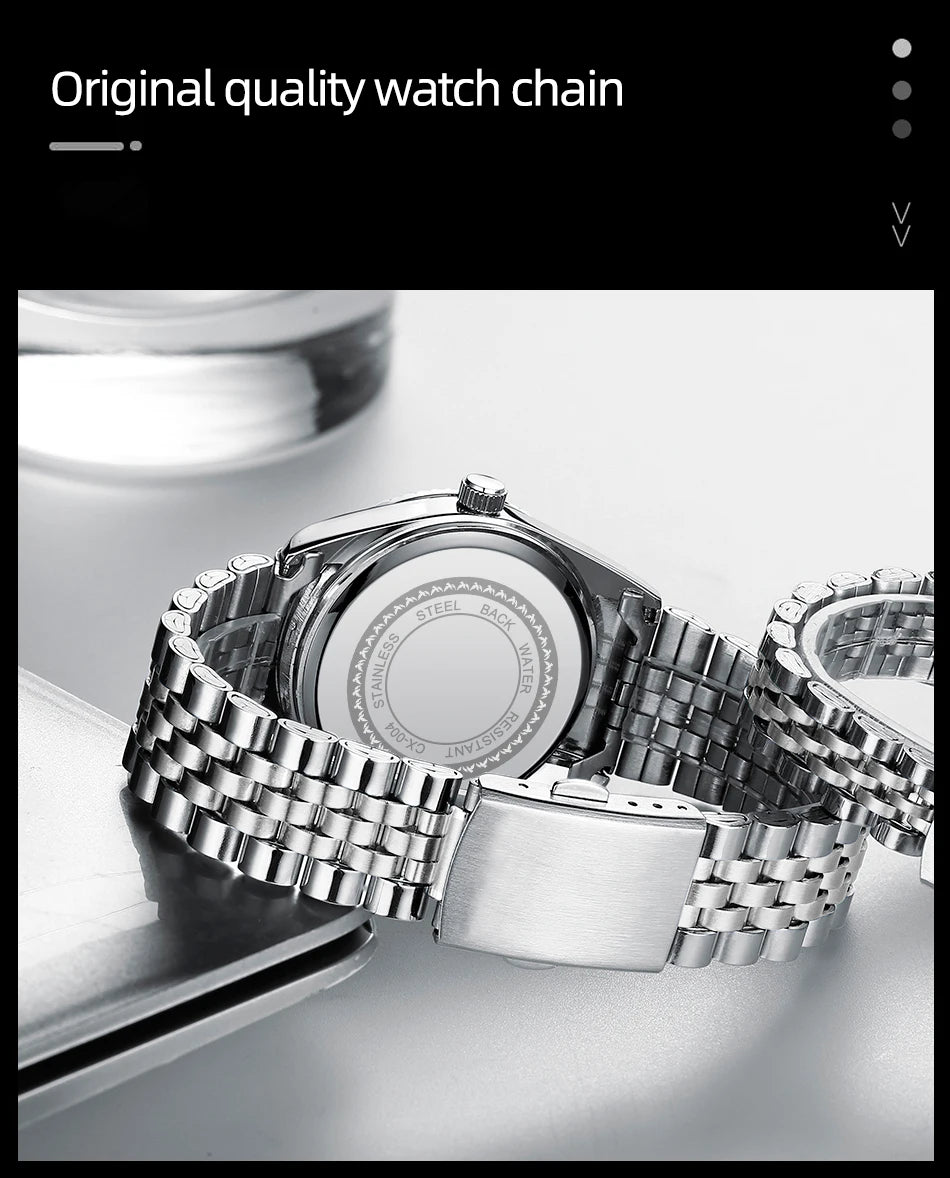 Reloj CHENXI 004D Hombre - Cuarzo Resistente al Agua con Calendario Luminoso