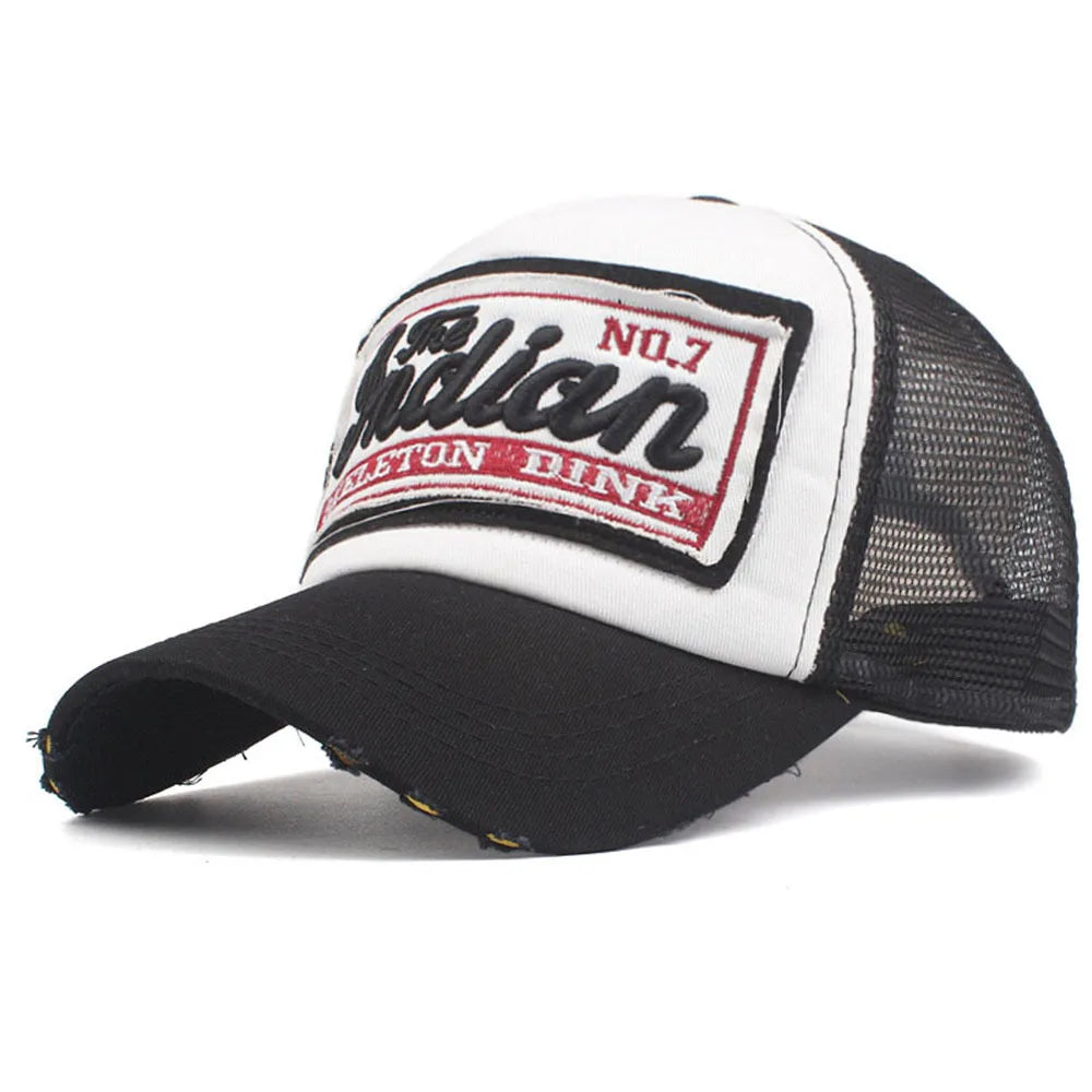Gorra Mesh Bordado Letras - Baseball Cap Y2K Hip Hop Trucker