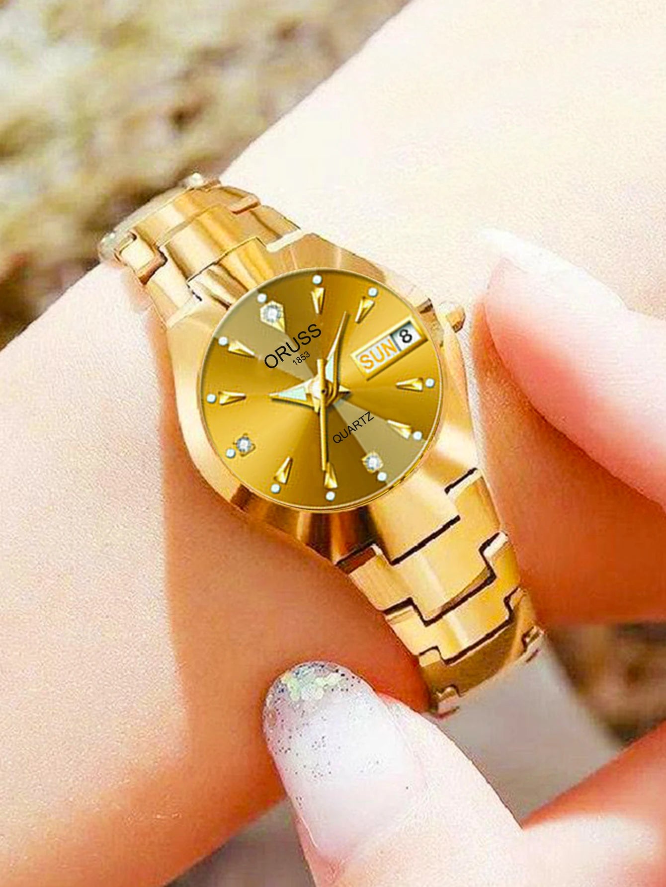 Reloj ORUSS para Pareja - Cuarzo Luxury Acero Inoxidable Resistente al Agua