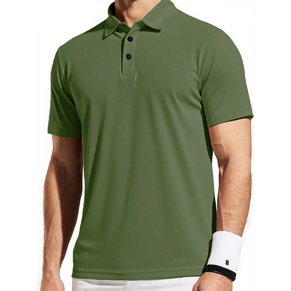 Polo Hombre Secado Rápido Casual - Poliéster Cuello Tenis Manga Corta Ligero Transpirable