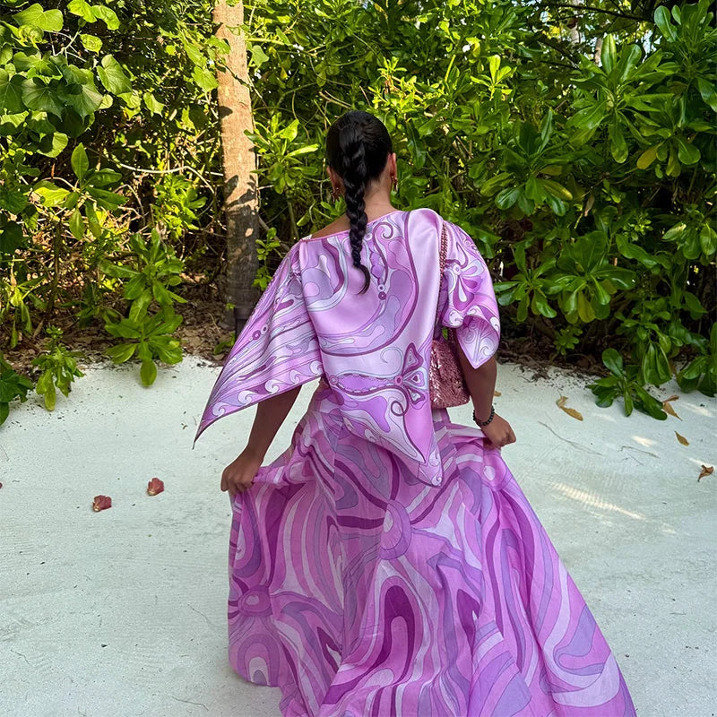 Conjunto Mujer Bohemia - Camisa Falda Larga Vintage Irregular