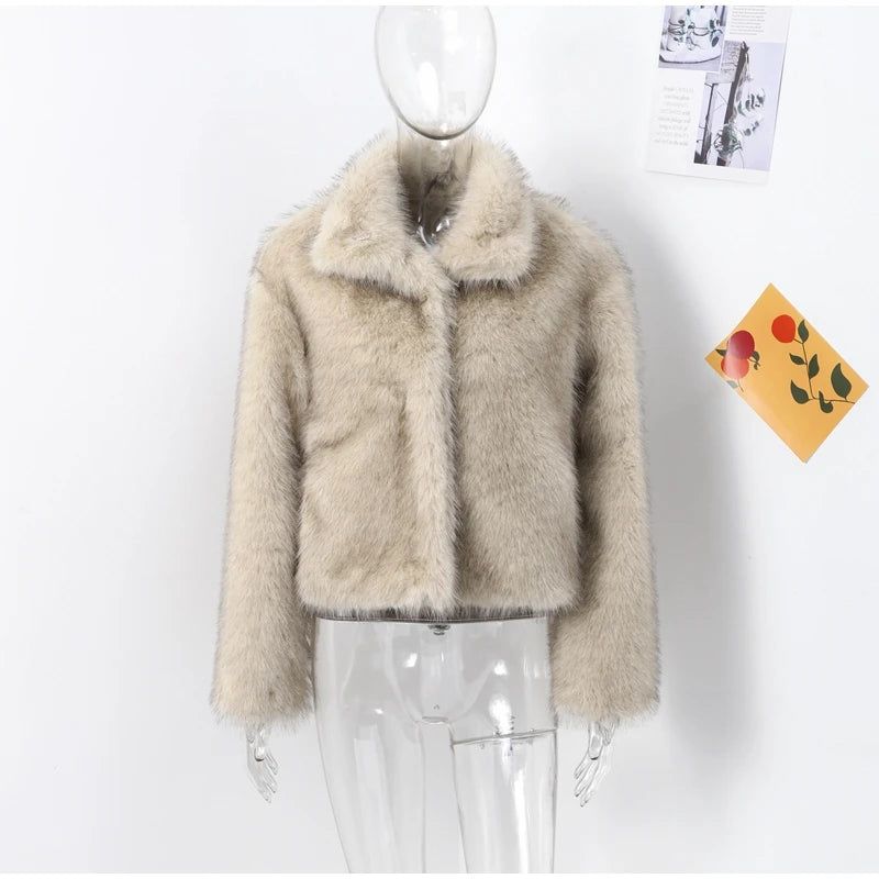 Chaqueta Piel Mujer Elegante - Chaqueta Cuello Alto Holgada 2025