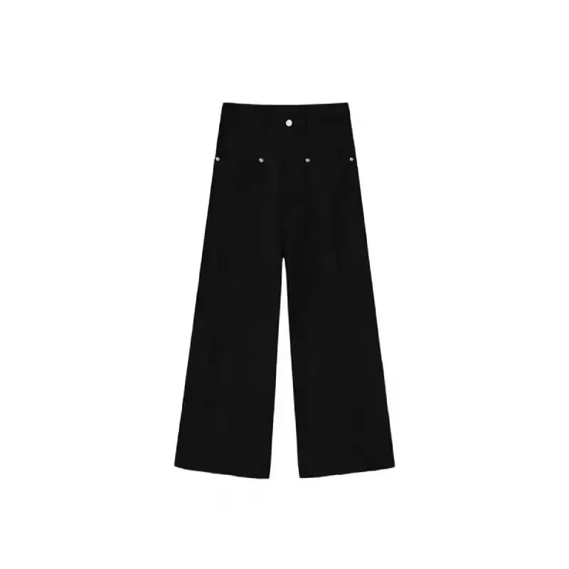 Vaqueros Mujer Pierna Ancha Negro Invierno - Jeans High Street Largos