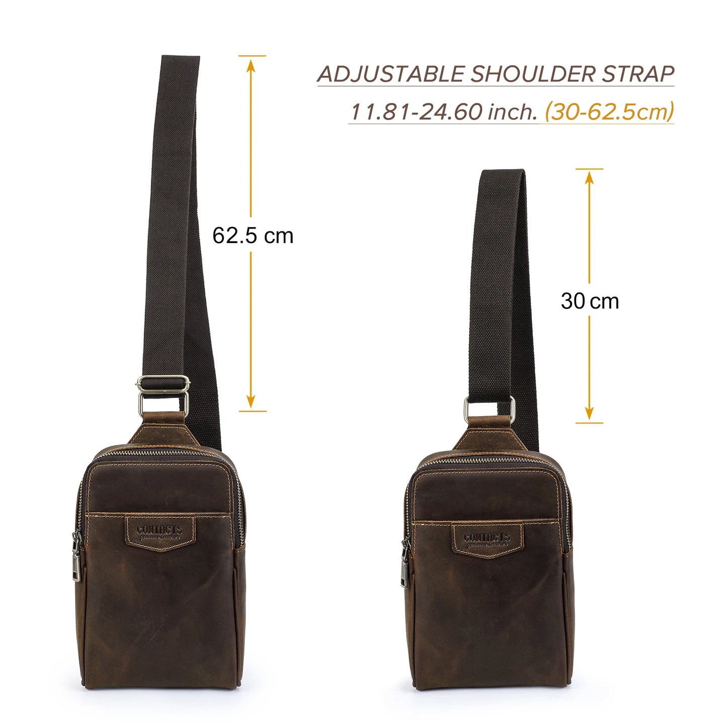 Riñonera Cuero Genuino Hombre Pequeña - Bolso Hombro Crossbody Viaje Outdoor Deportes Fanny Pack