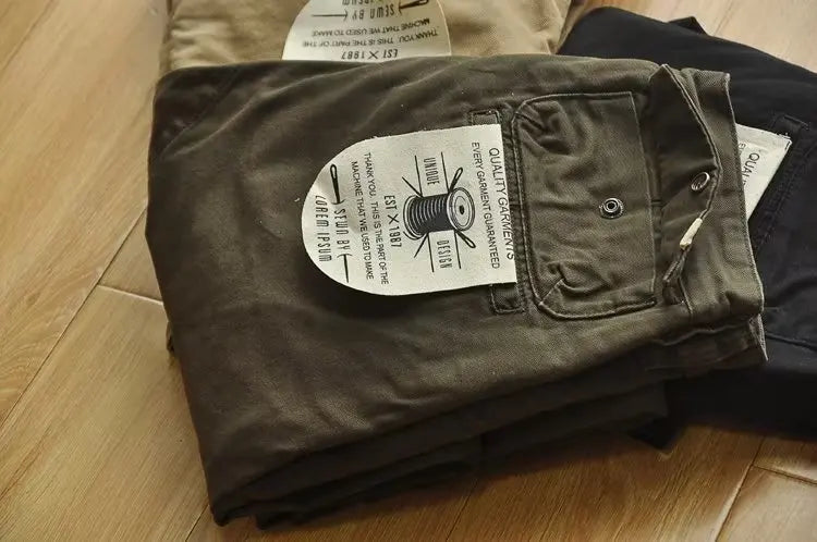 Pantalones Cargo Hombre Americano Retro - Workwear Resistentes Rectos