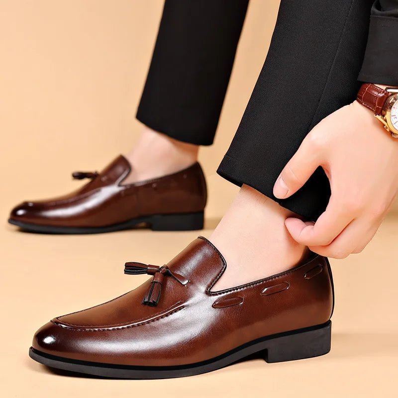 Zapatos Hombre Vestir Cuero PU - Elegantes Business Formal Casual Slip On Boda Tallas Grandes