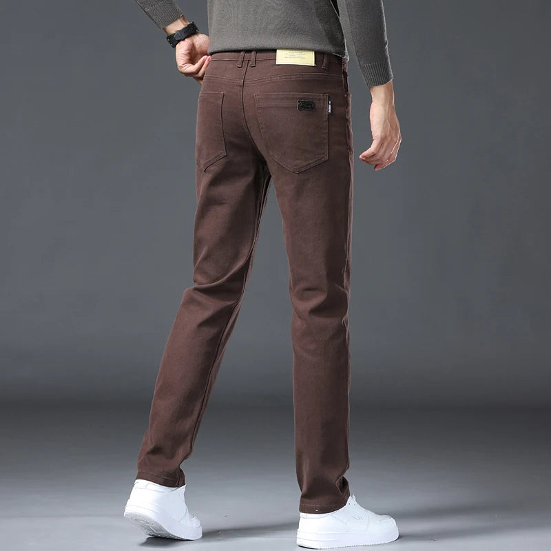 Vaqueros Hombre Business Casual Slim Fit - Pantalones Rectos Elegantes 6 Colores