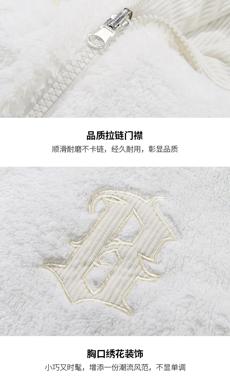 Chaqueta Hombre Invierno Pana Cordero - Parka Denim Outdoor Cálida Holgada