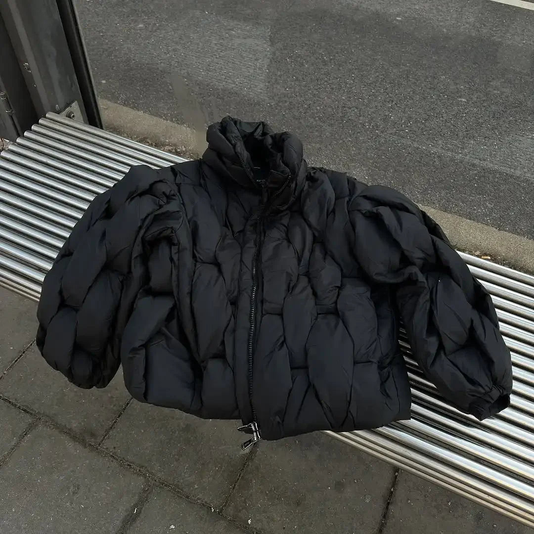 Abrigo Algodón Mujer Casual - Abrigo Cuello Alto Cremallera Corto Invierno