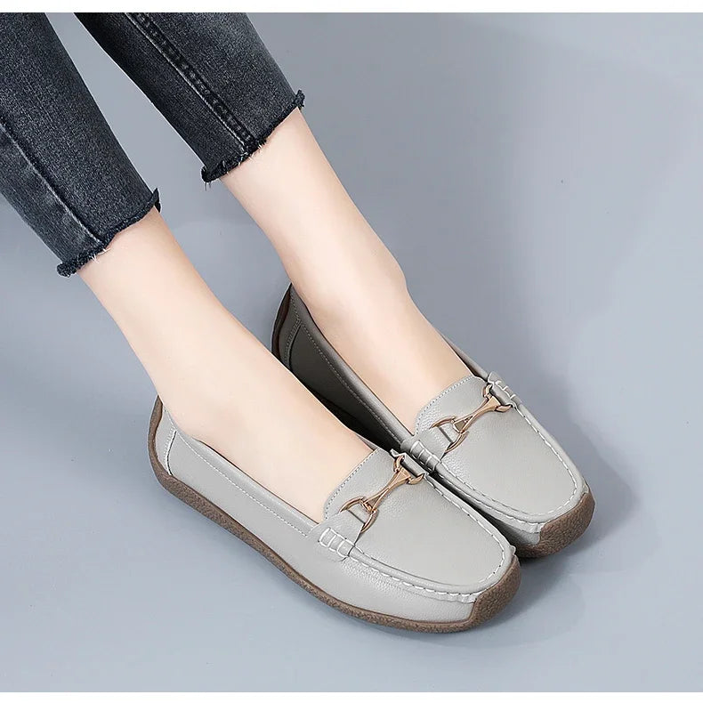 Zapatos Piel Mujer Moccasins - Loafers Designer Slip-On Planos Talla Grande