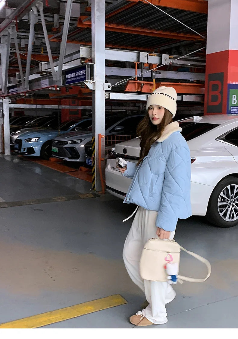 Chaqueta Algodón Mujer Tendencia - Chaqueta Estilo Chino Cuello Lana 2025