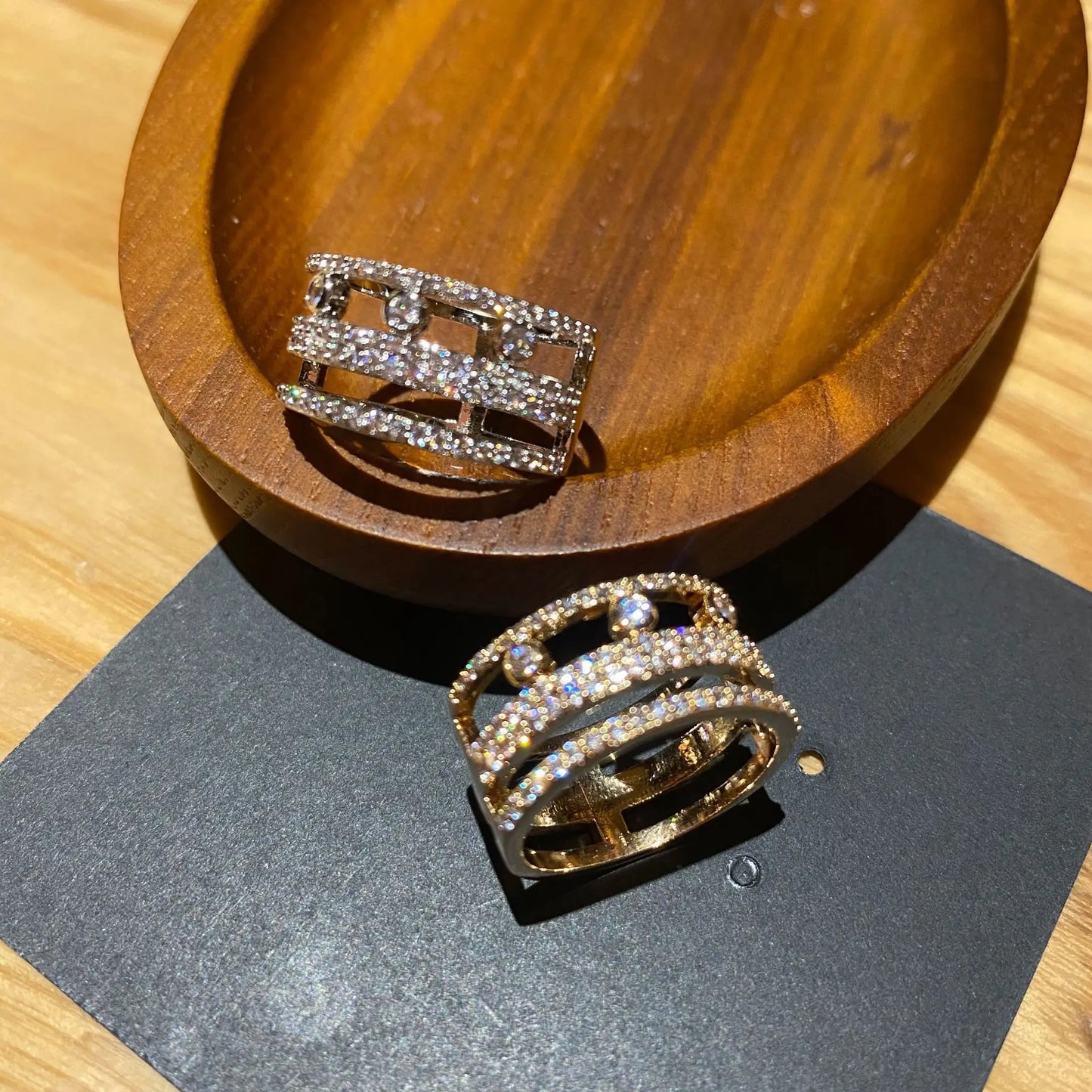 Anillos Apilables Inicial Brasil - Lujo Elegante Circonita Boda