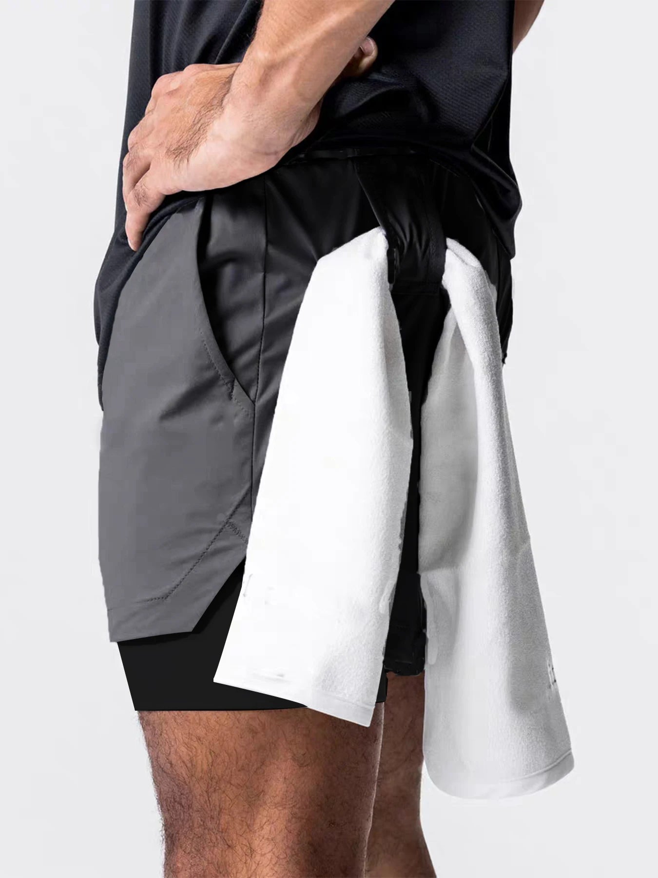 Shorts Deportivos Hombre Doble Capa - Pantalones Baloncesto Secado Rápido