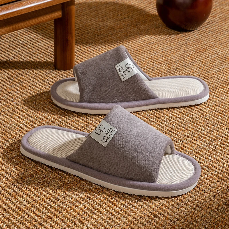 Zapatillas Casa Hombre Lino - Pantuflas Interior Antideslizantes Primavera Verano
