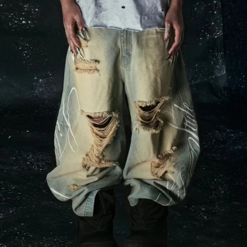 Vaqueros Mujer Y2K Rotos Vintage - Jeans Pierna Ancha Streetwear Unisex
