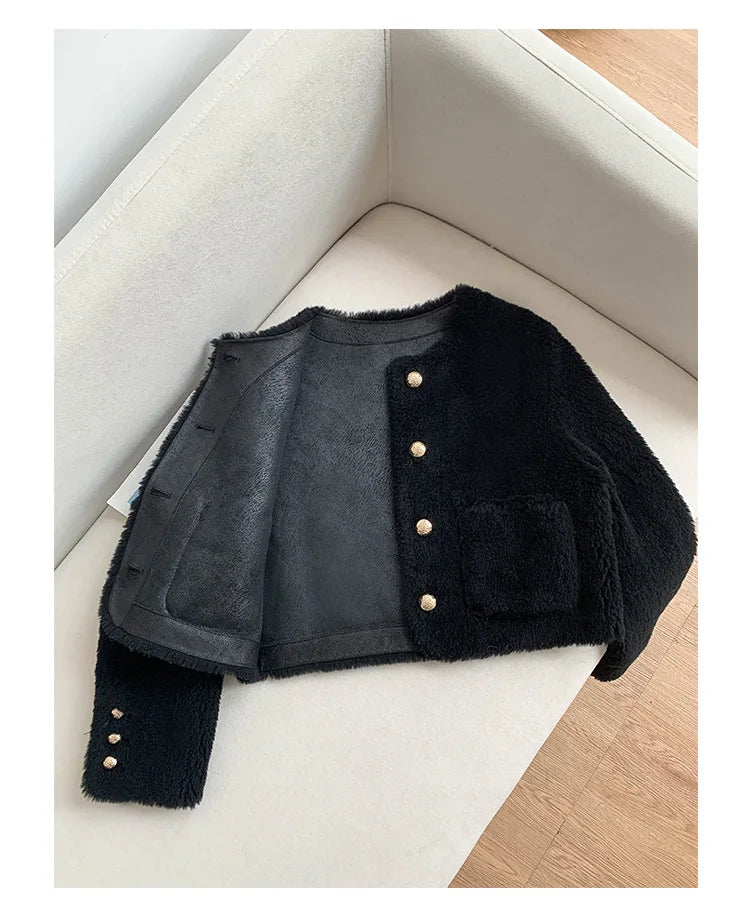 Chaqueta Piel Oveja Mujer Genuina - Chaqueta Shearling Cordero Invierno