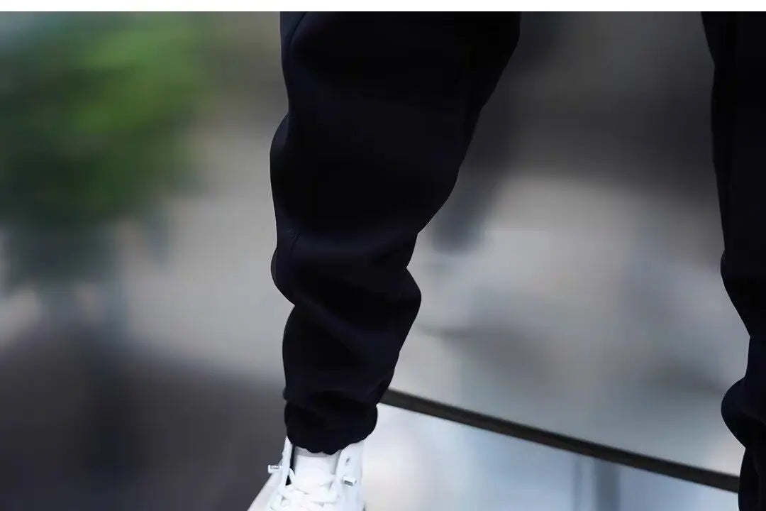 Pantalones Hombre Casuales Color Sólido - Joggers Cónicos Elásticos Versátiles Cortos