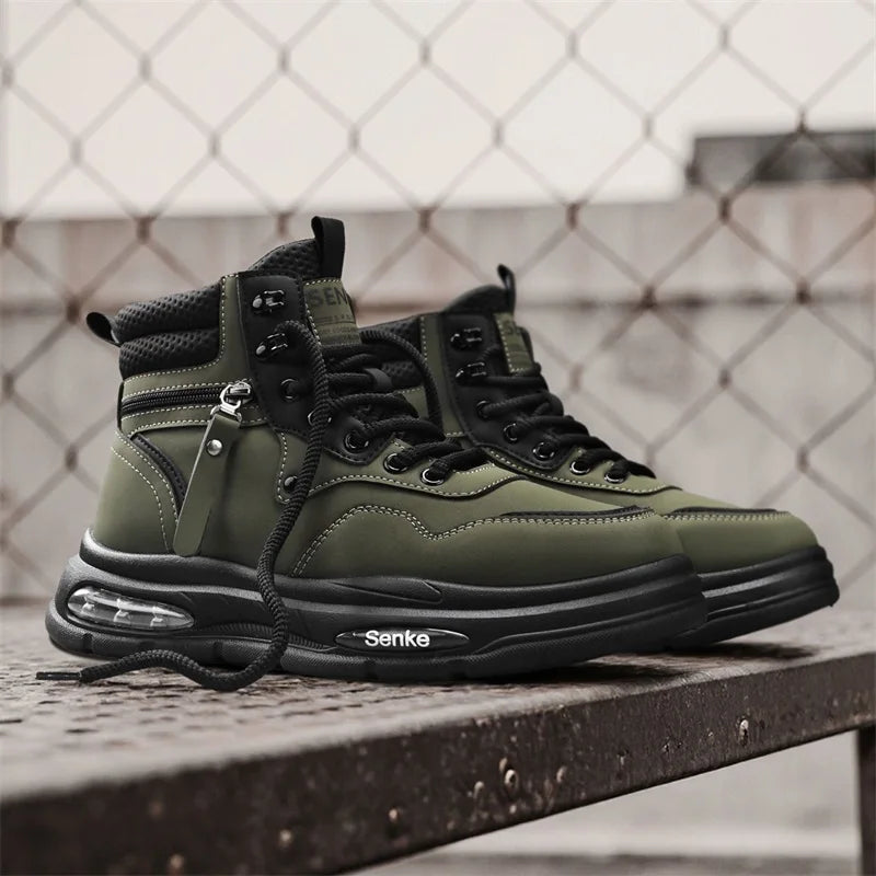 Botas Hombre Tobillo Invierno - Casual Cowboy Combat Tactical Motocicleta Cuero Chelsea Trabajo Outdoor Senderismo Luxury Designer