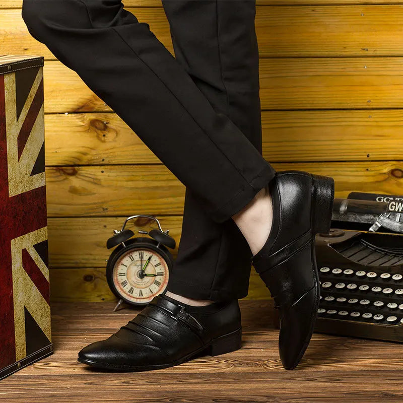 Zapatos Vestir Hombre Business Cuero - Luxury Slip-On Oxford Punta Puntiaguda Boda Tallas Grandes