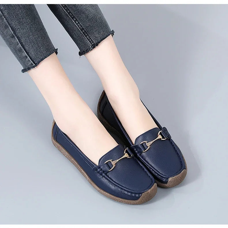 Zapatos Piel Mujer Moccasins - Loafers Designer Slip-On Planos Talla Grande