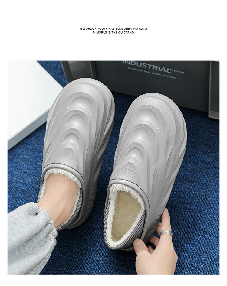 Pantuflas Casa Hombre Forro Polar - Invierno Cálidas Antideslizantes Impermeables