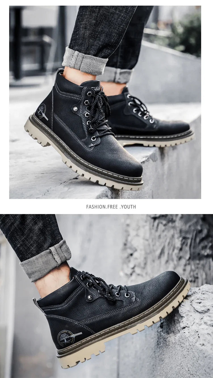 Botas Hombre High-Top Trabajo - Fashion Versátiles Deportivas Casual Cowboy