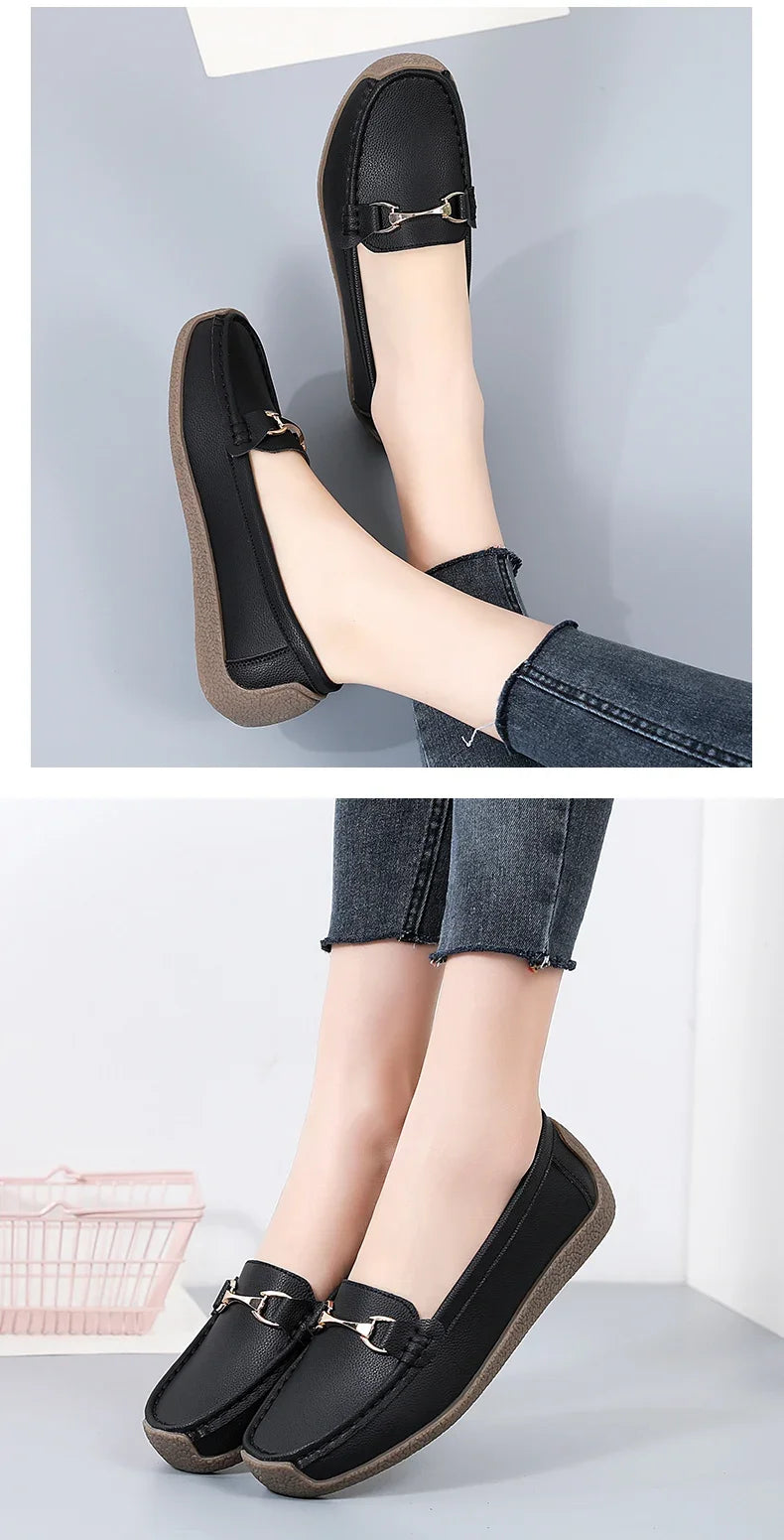 Zapatos Piel Mujer Moccasins - Loafers Designer Slip-On Planos Talla Grande