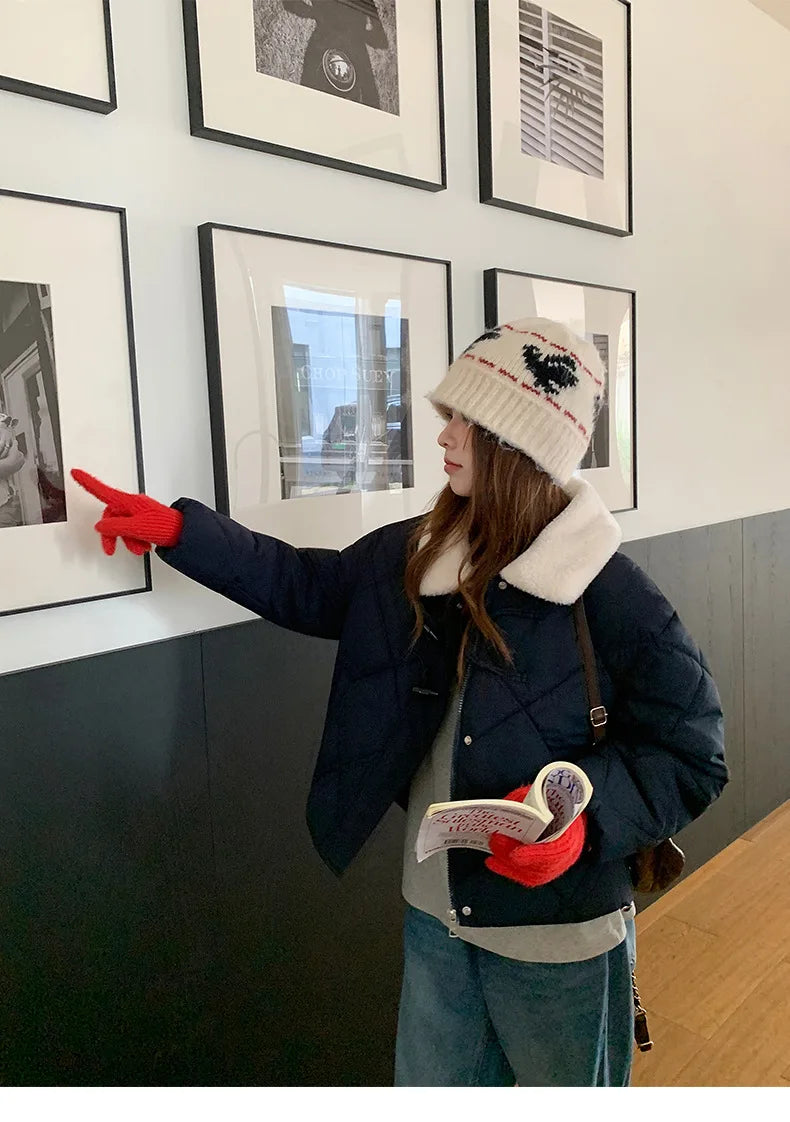 Chaqueta Algodón Mujer Tendencia - Chaqueta Estilo Chino Cuello Lana 2025