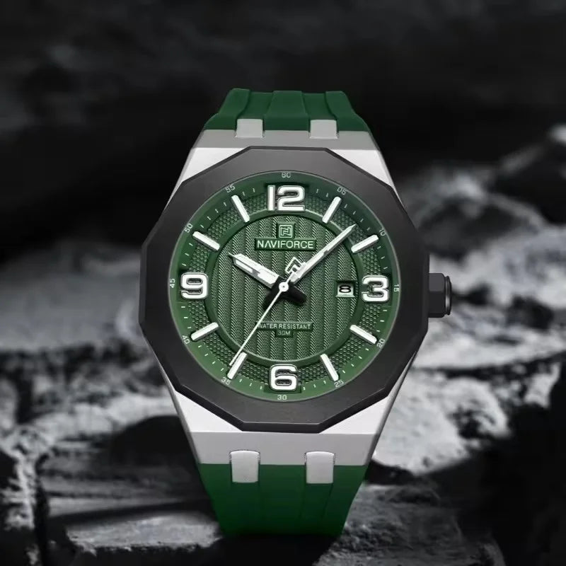 Reloj NAVIFORCE 8079 para Hombre - Cuarzo Fashion Resistente al Agua con Correa de Silicona