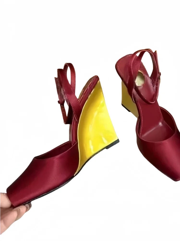 Sandalias Plataforma Mujer Satén 2025 - Zapatos Tacón Chunky Tiras Primavera