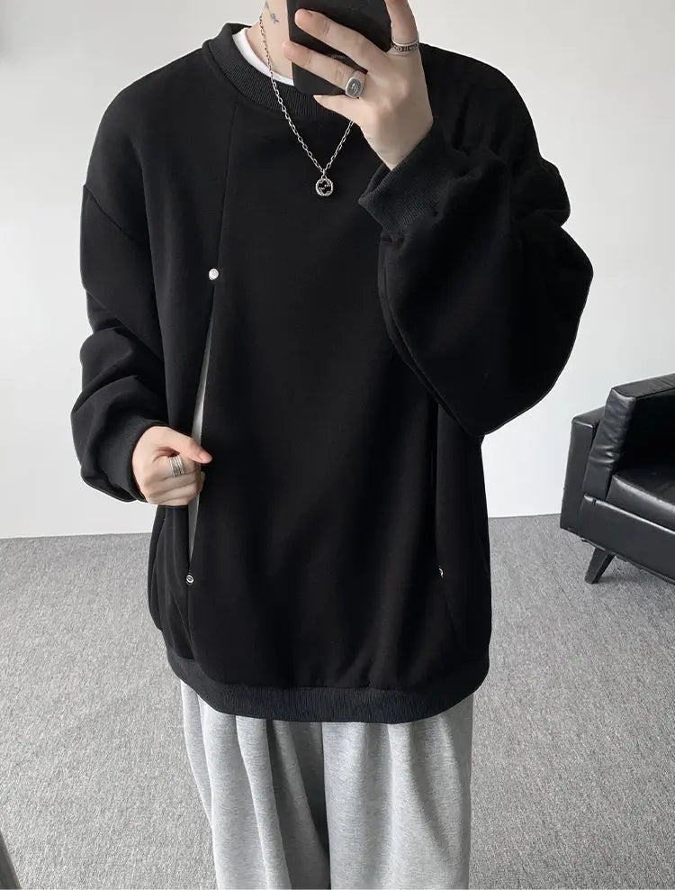 Sudadera Hombre Otoño Invierno - Hoodie Cuello Redondo Casual Outdoor