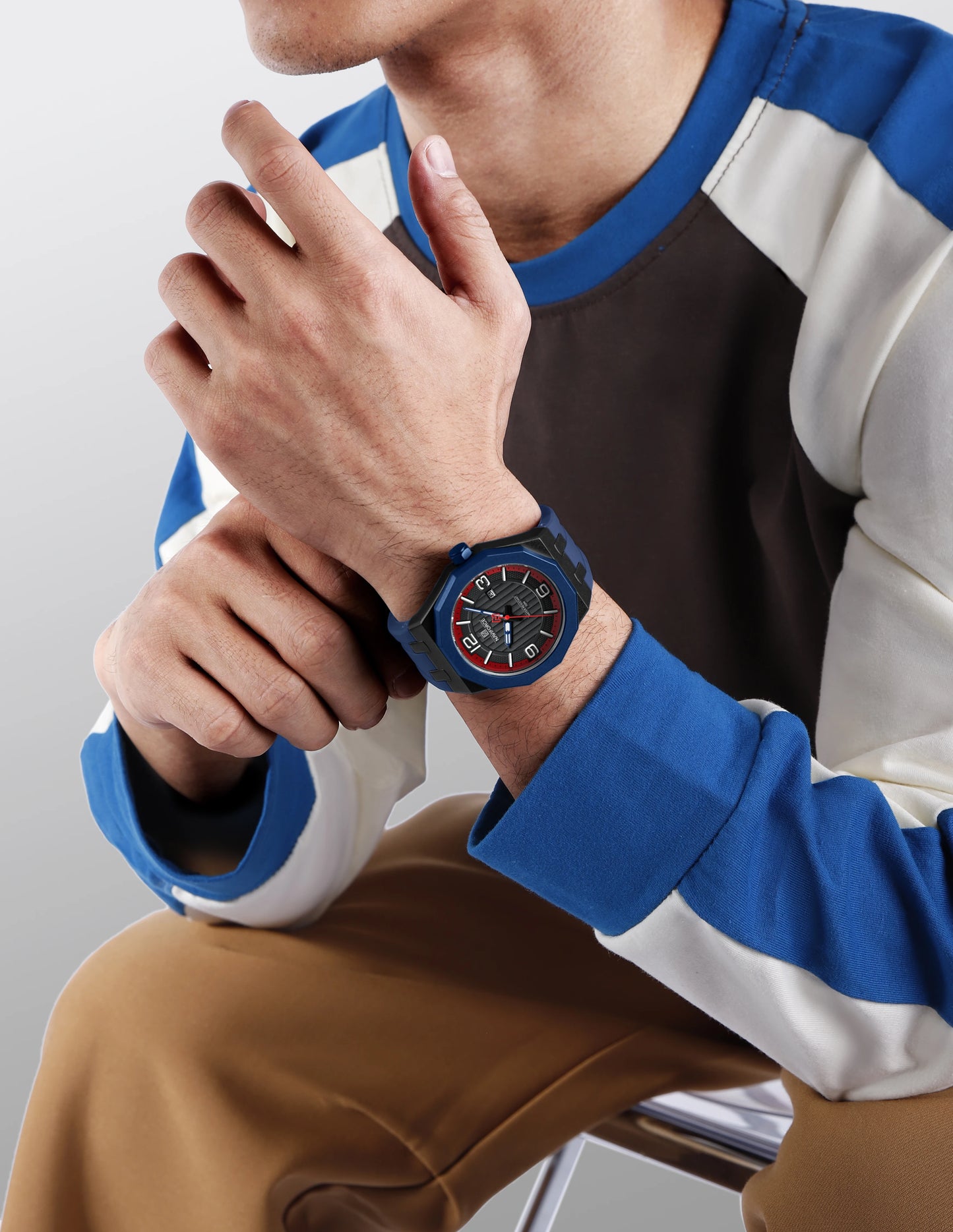 Reloj NAVIFORCE 8079 para Hombre - Cuarzo Fashion Resistente al Agua con Correa de Silicona