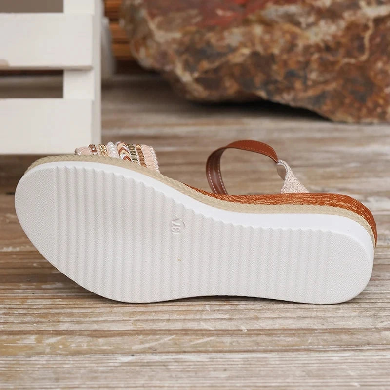 Sandalias Trenzadas Mujer Plataforma - Cuña Hebilla Verano 2024