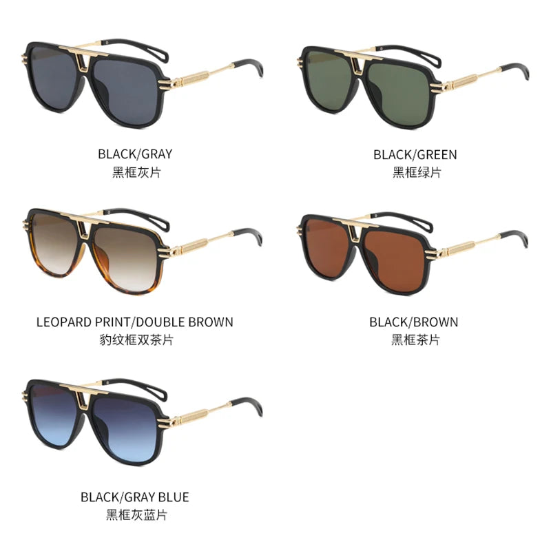 Gafas de Sol Hombre Conducción 2024 - Lentes Metal Doble Puente Luxury