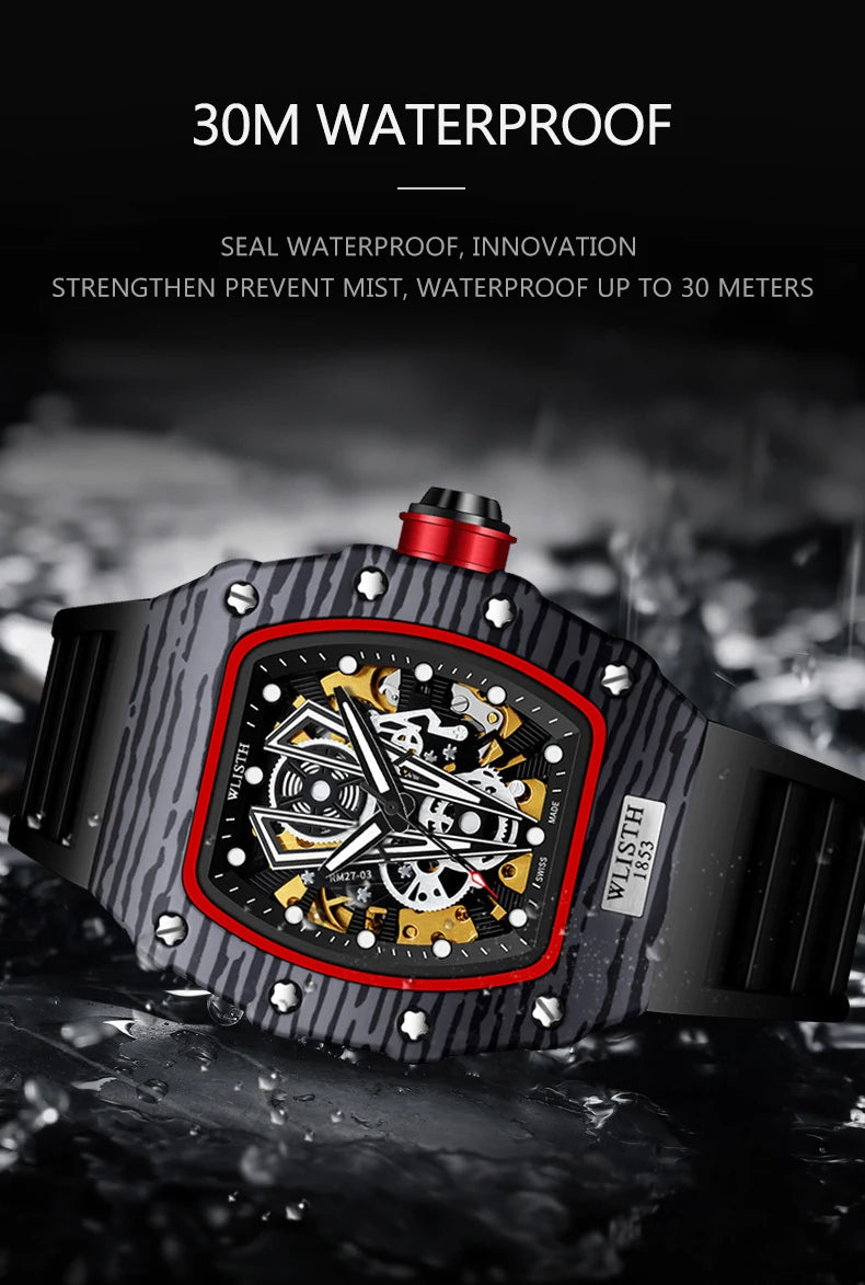 Reloj Mecánico Automático Barrel Type - Resistente al Agua Luminoso Business