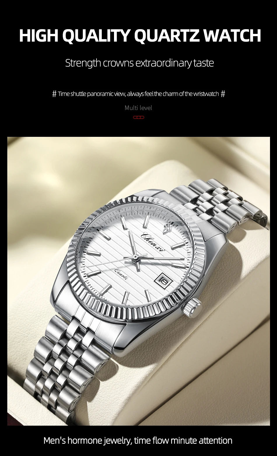 Reloj CHENXI 004D Hombre - Cuarzo Resistente al Agua con Calendario Luminoso