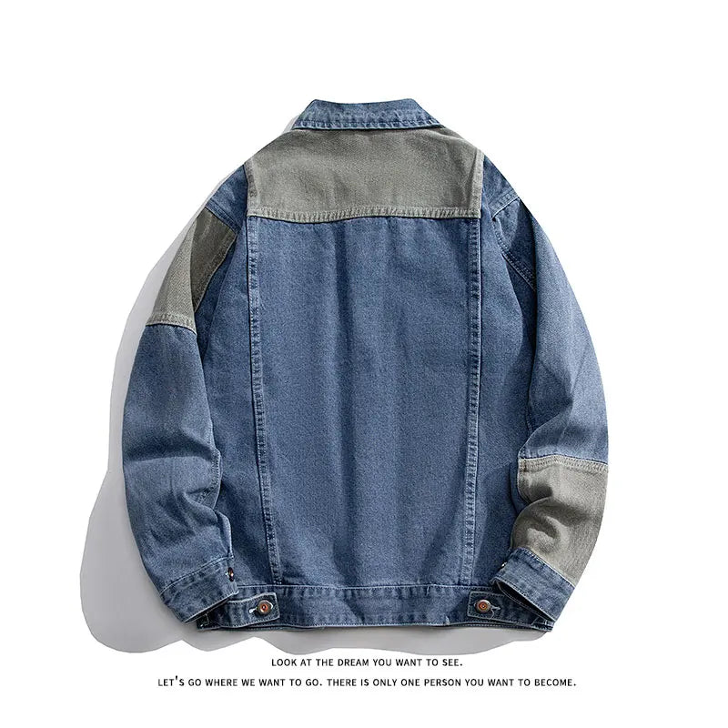 Chaqueta Denim Hombre Oversize - Jacket Jeans Hip Hop Japonés