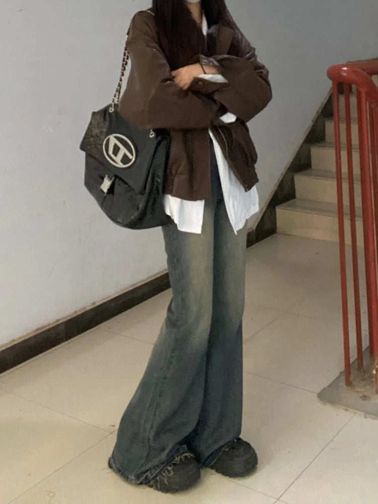 Jeans Acampanados Mujer Americanos - Pantalón Denim Vintage Harajuku