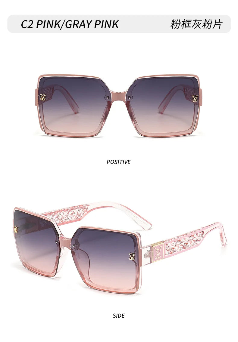 Gafas Sol Mujer Luxury 2025 - Lentes Retro Cuadradas Fashion Degradadas
