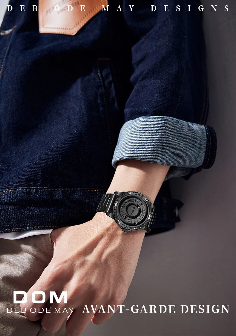 Reloj DOM 1726 Diseño Magnético - Bola Giratoria Cuarzo Romano Resistente al Agua