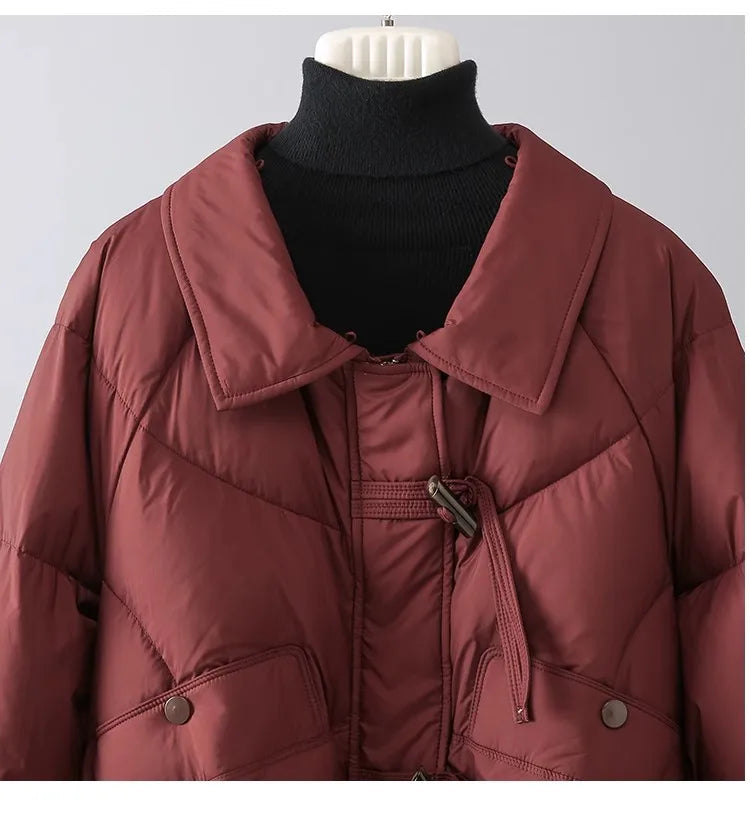 Parka Mujer Invierno Cálida - Parka Cuello Piel Pan 2025