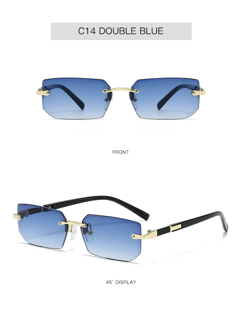 Gafas de Sol Cuadradas Sin Montura Mujer - Fashion Jelly Coloridas Outdoor Viaje Personalizadas