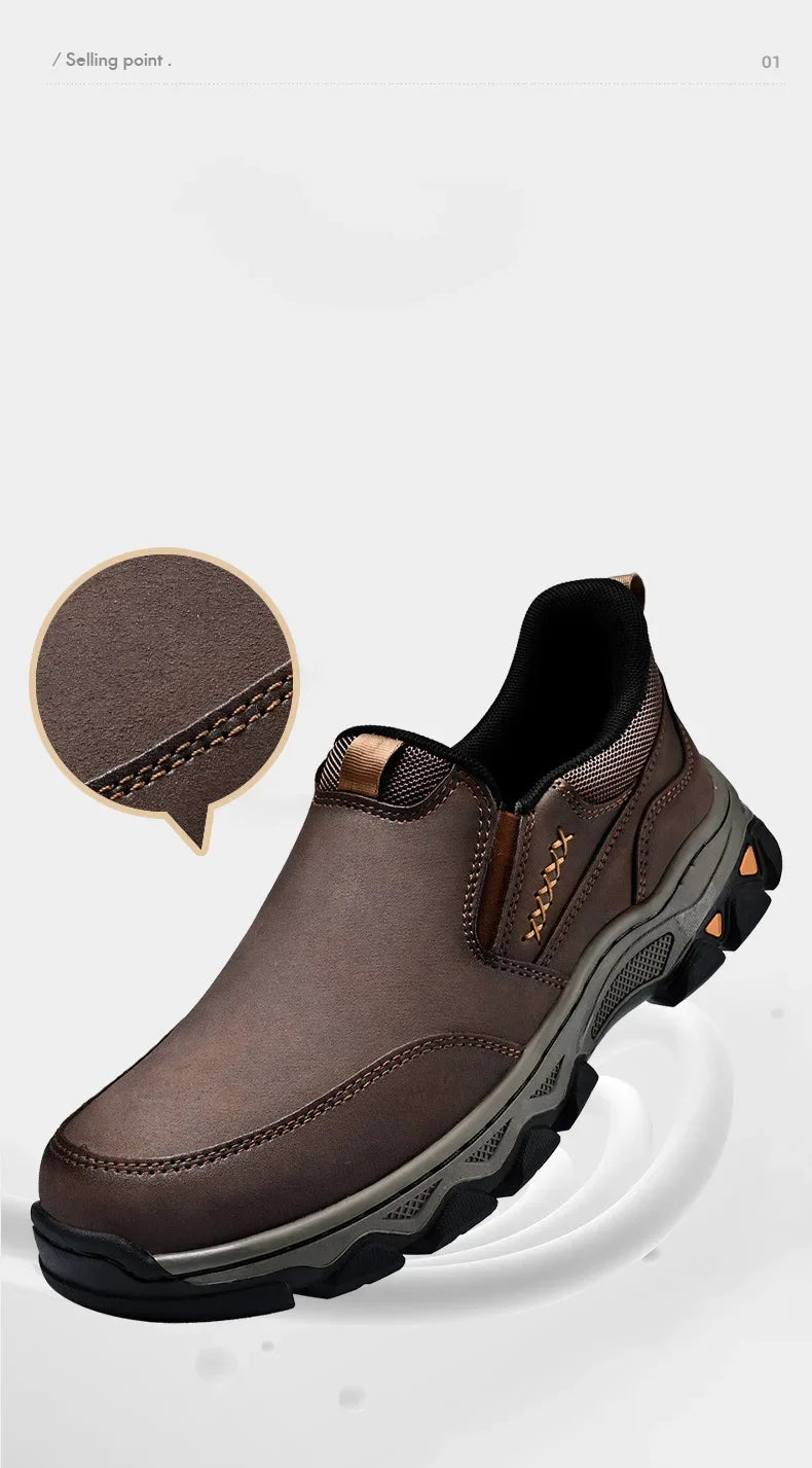 Zapatos Casuales Hombre Cuero - Mocasines Slip-On Antideslizantes